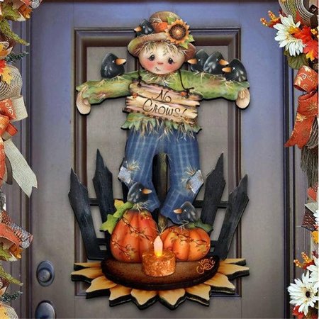 KD AMERICANA Jamie MillsPrice Halloween No Crows Scarecrow Decorations  Wall Sign for Home KD1800229